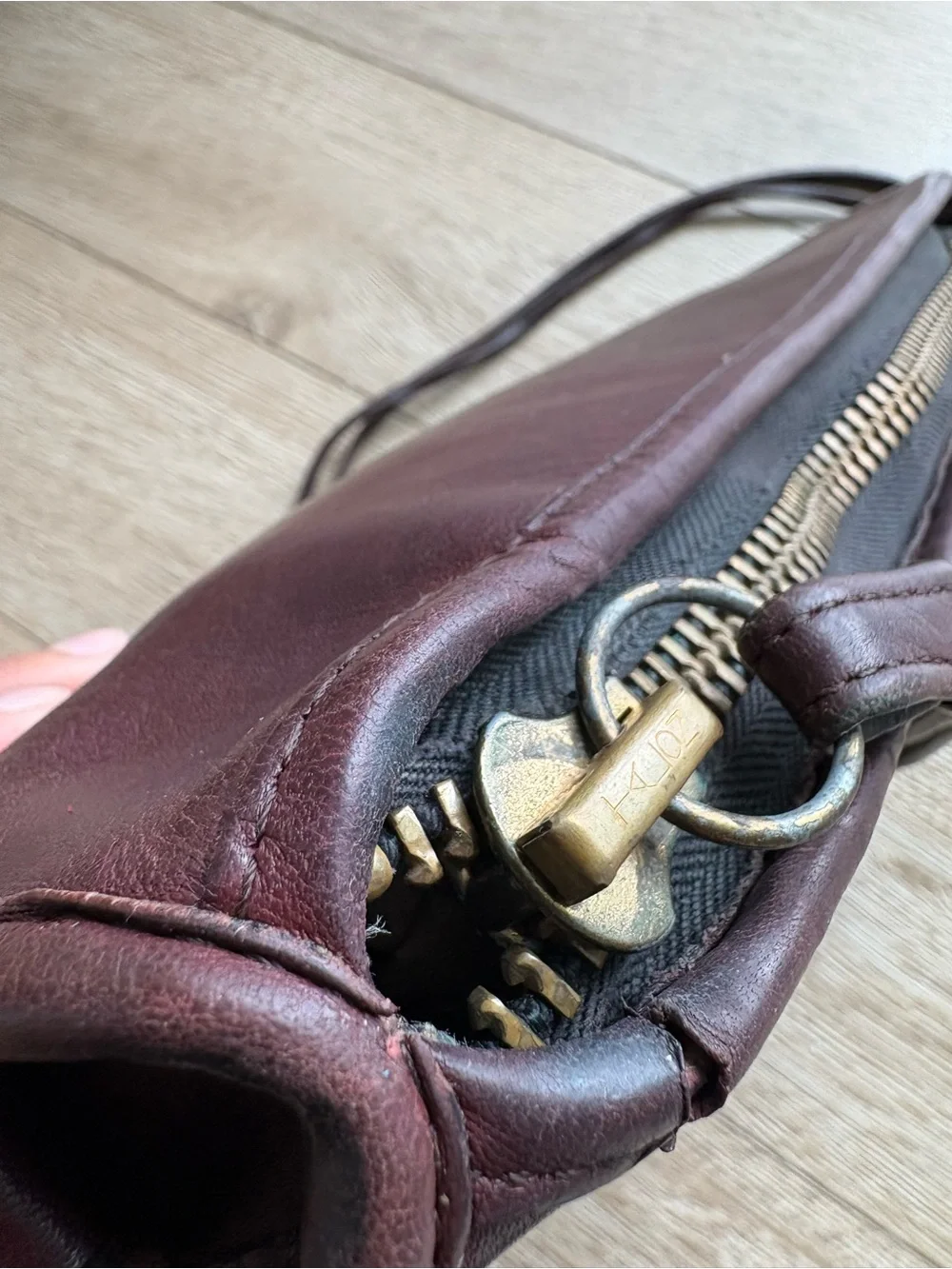 Vintage Coach Rare NYC Burgundy Zippered Clutch